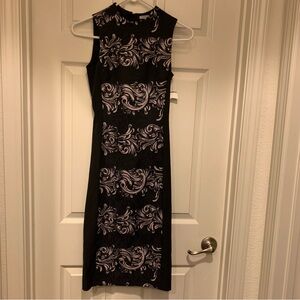 NWT H&M Black and Blush Midi Dress